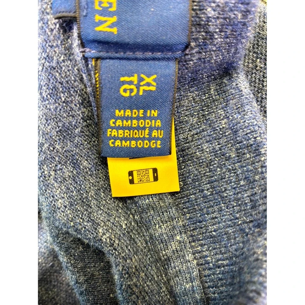 Polo Ralph Lauren Polo Shirt Mens Xl Blue Custom Slim Fit Side Slit Pony Logo